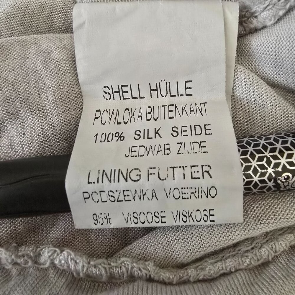 COLLEZIONE GAIA 100% SILK SLEEVELESS TUNIC GRAY LINED WOMENS SIZE LARGE - Picture 5 of 9